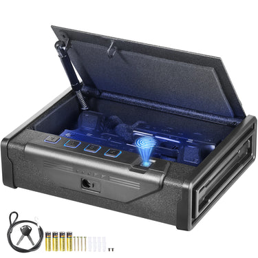 Biometric Tactical Pistol Safe – Steel Quick Access Gun Box